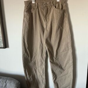 GAP High Rise Barrel Pants in Beige
